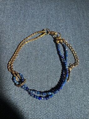 lapis bead bracelet 9” adjustable